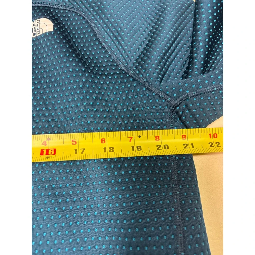 The North Face DotKnit 1/4 Zip Pullover Mens Large Blue NF0A88U6 Circular Design